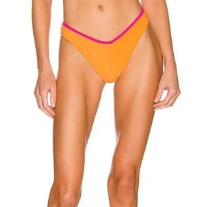 Frankies Bikinis Enzo Terry Bikini Bottom In Orange.